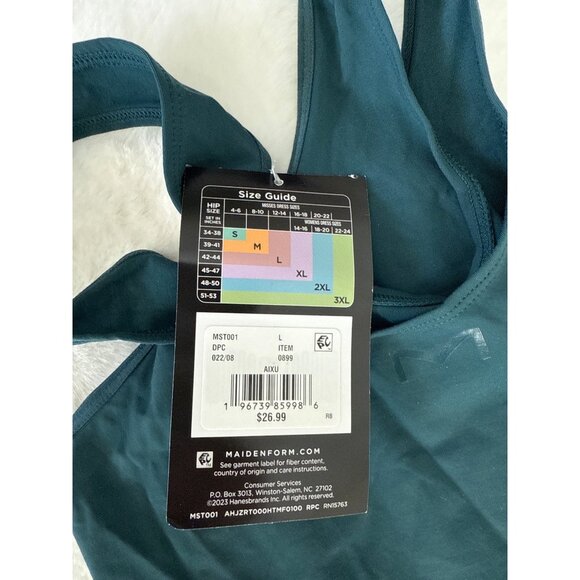 Maidenform size Large Smoothing Seamless Bodysuit Green Thong - Picture 5 of 5